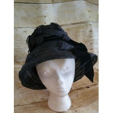 Mujers Hat Kentucky Derby Fancy Black Hat Velvet Ribbon Cute   eb-37423585